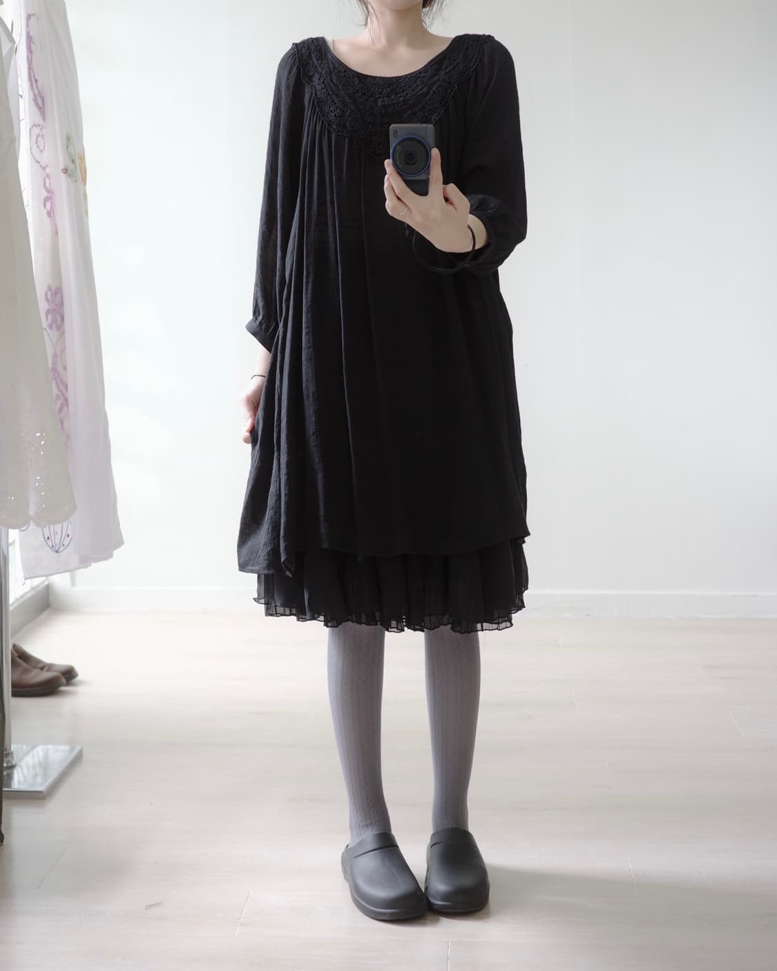 Vintage crochet black top 상품이미지7