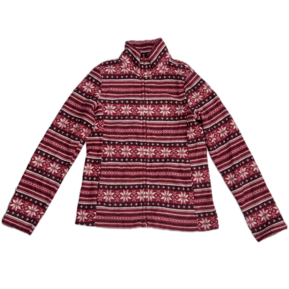 재팬 유니클로 노르틱 레드 패턴 후리스 플리스집업 겨울 그런지 에스닉 상품이미지2