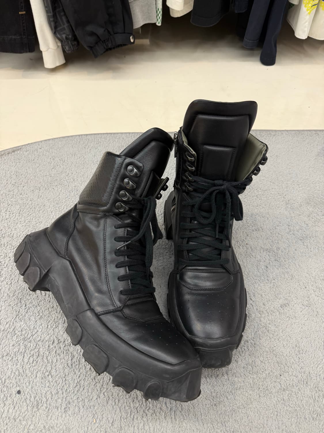 릭오웬스 FW18 말가죽 레전드 멋돌이 시시포스 트랙터 부츠 (270) 상품이미지1