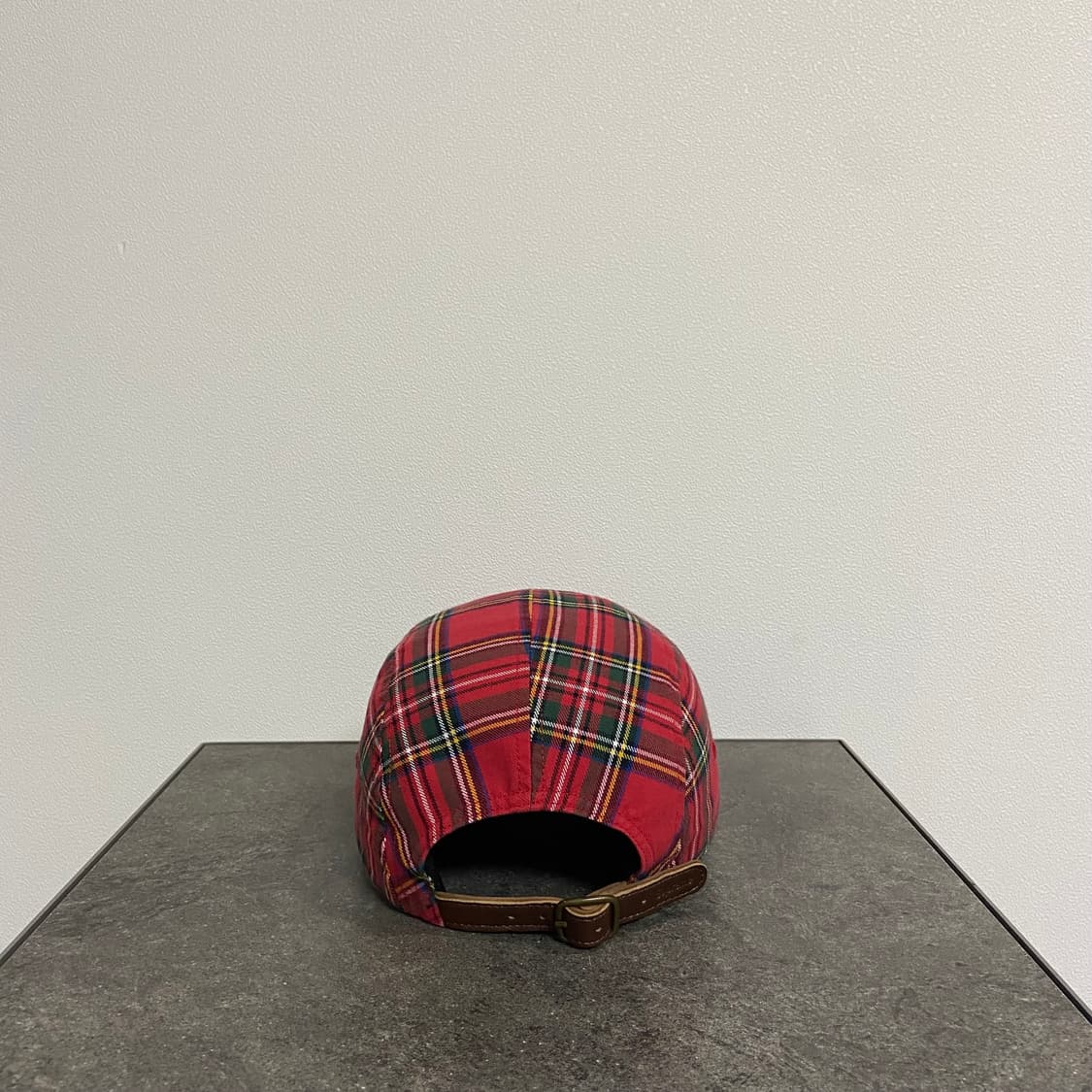 슈프림 타탄 체크 레드 박스로고 캠프캡 모자 20FW 상품이미지4