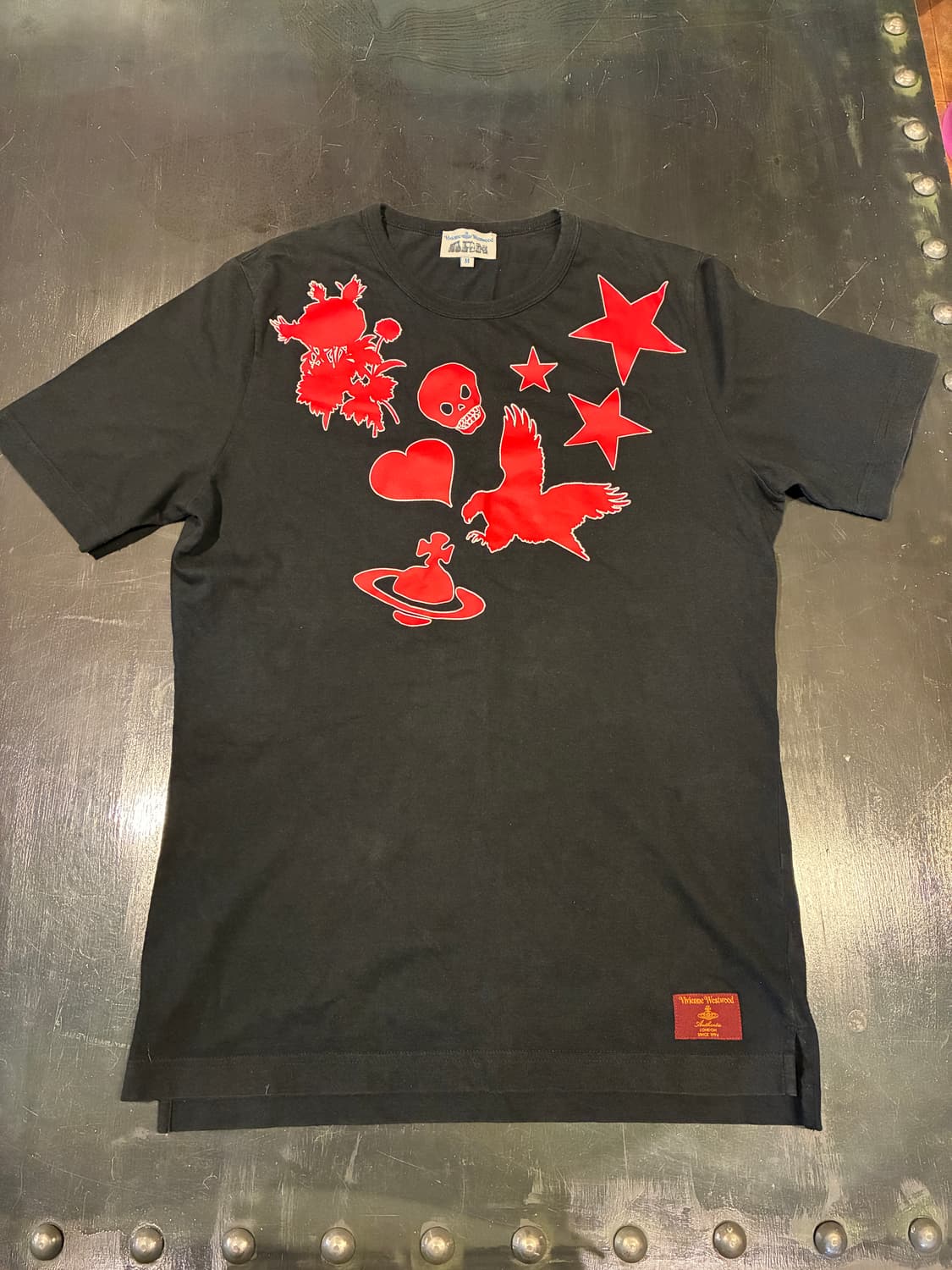 M) 비비안웨스트우드 프린팅 반팔티 블랙 상품이미지1