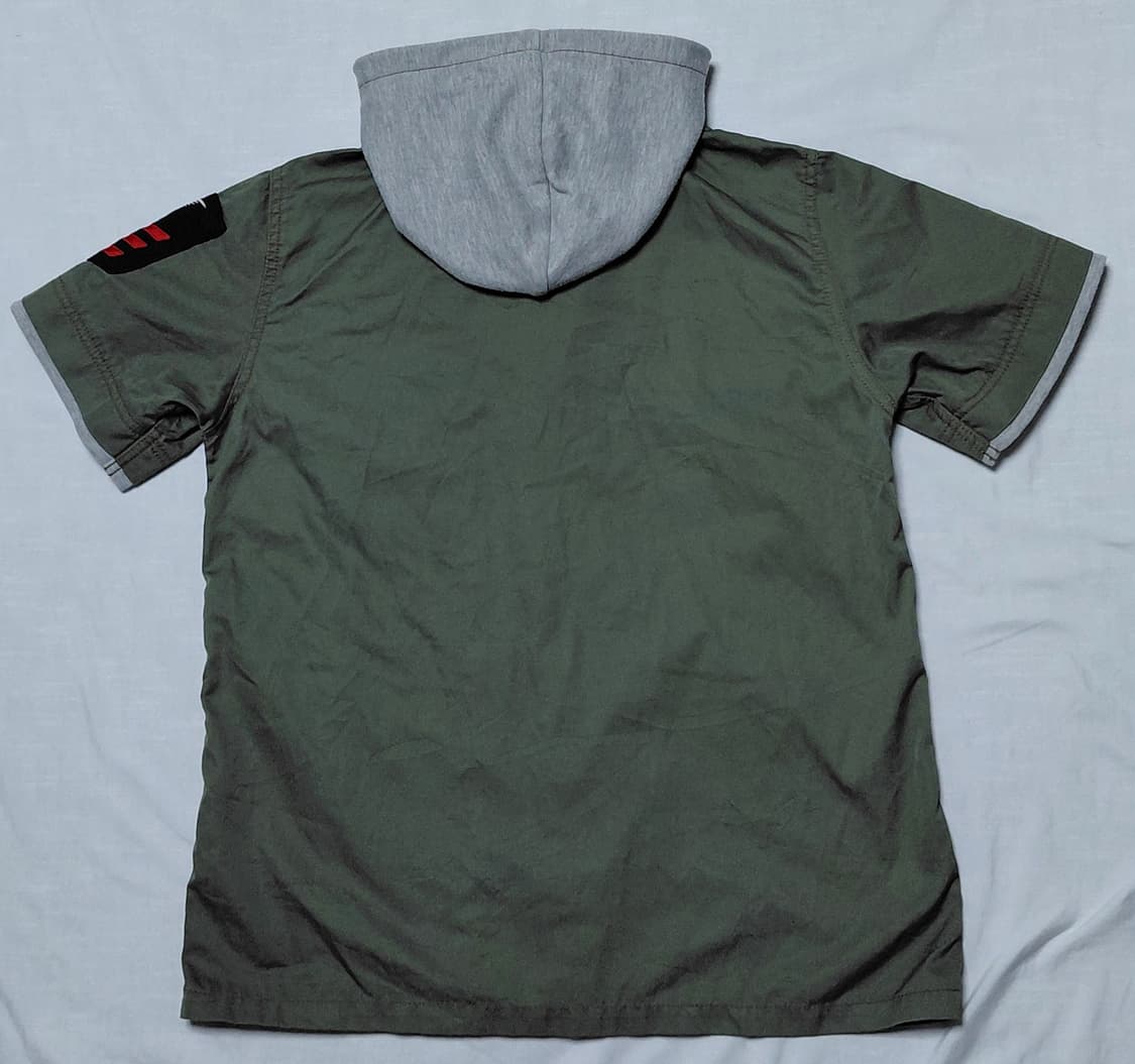 [M] 아비렉스(AVIREX) 밀리터리 패치 레이어드 반팔 후드 셔츠 상품이미지7