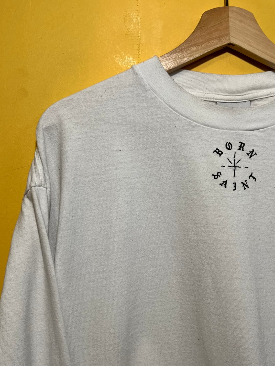 [XL] 세인트 마이클 x 본앤레이즈드 본 세인트 롱슬리브 티셔츠 화이트 상품이미지3