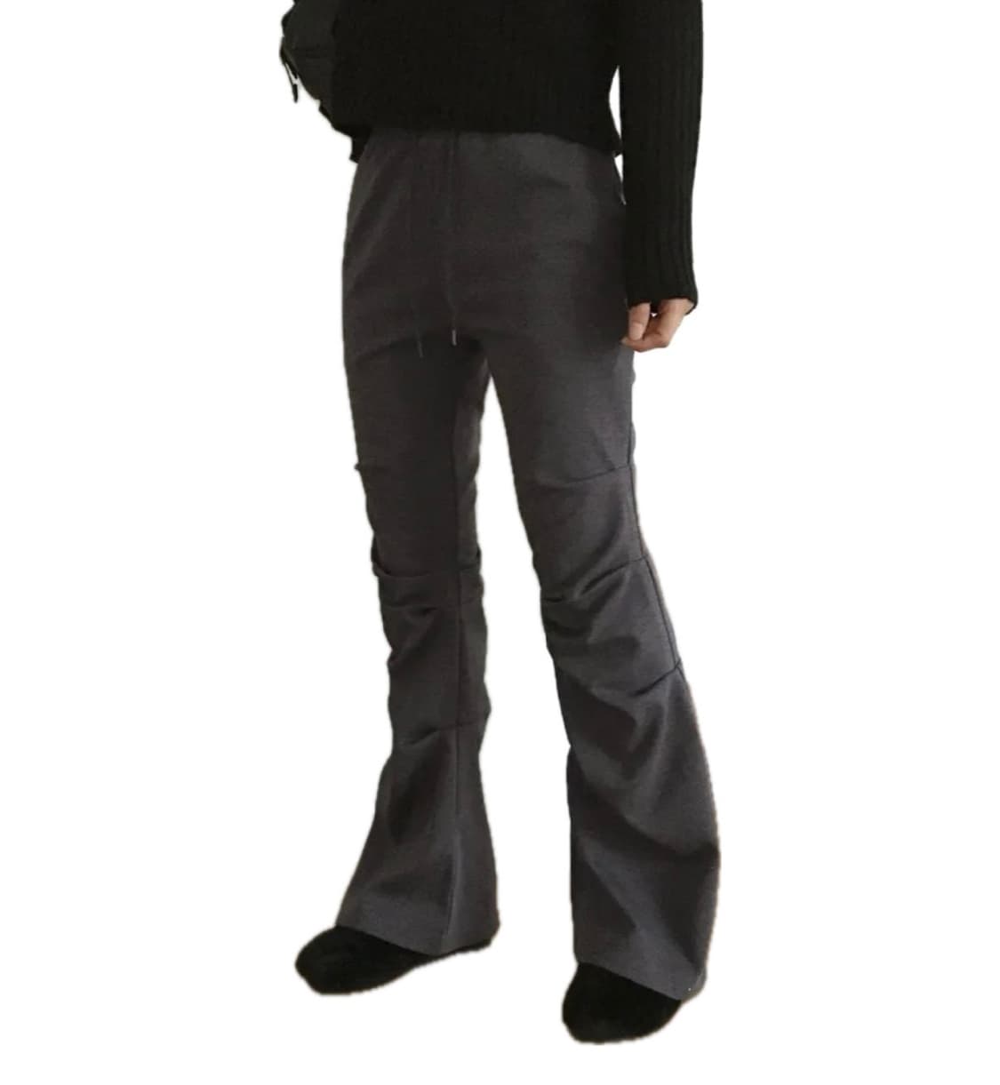 핀턱 셔링 부츠컷 밴딩 팬츠 상품이미지1