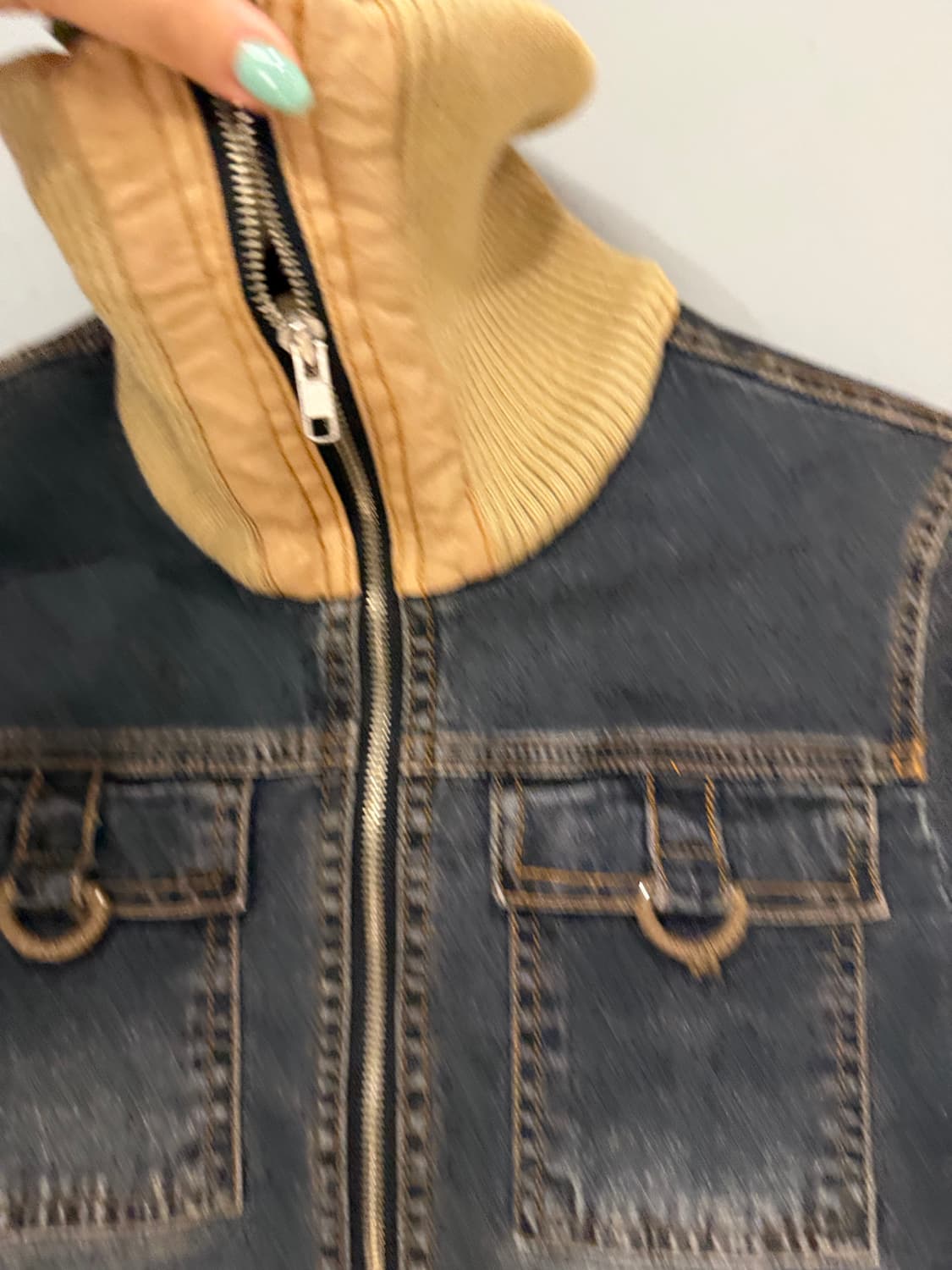 high-neck washing denim jacket 상품이미지8