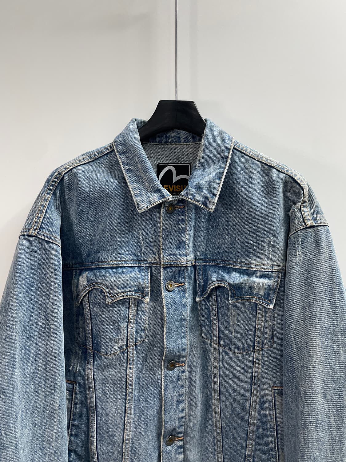 에비수 워싱 오버핏 데님 자켓 (on.475) 상품이미지2