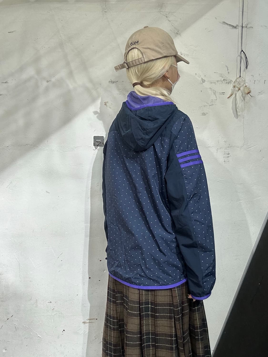 아디다스 도트 땡땡이 바람막이 후드 트랙 자켓  상품이미지3