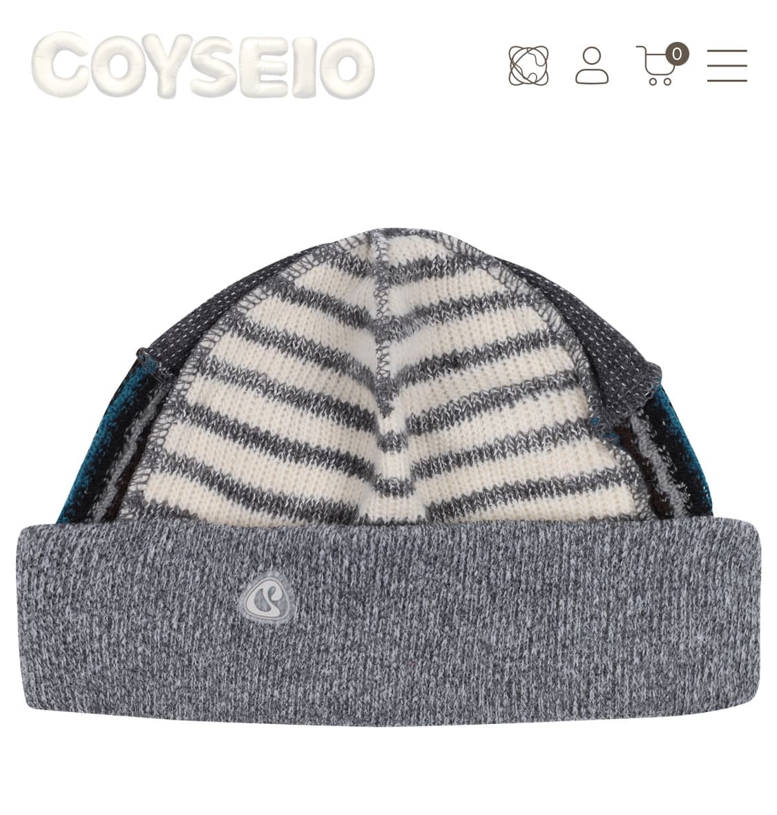 코이세이오 패치워크 비니 그레이 새상품 상품이미지1