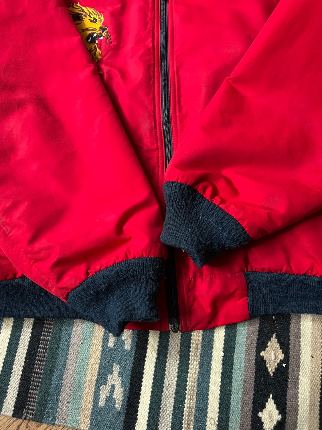 [XL]90's 엘엘빈 USA 코넬 유니버시티 플리스 웜업 자켓 상품이미지6