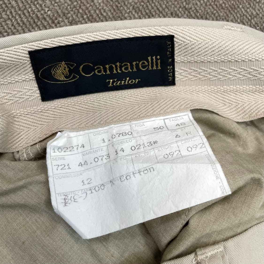 Cantarelli italy 칸타넬리 투턱 테일러 치노 팬츠  상품이미지3