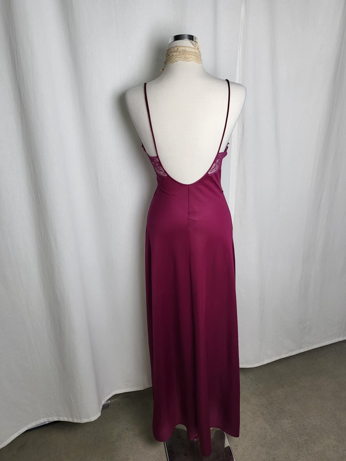 빈티지 버건디 퍼플 맥시 슬립 드레스 상품이미지2
