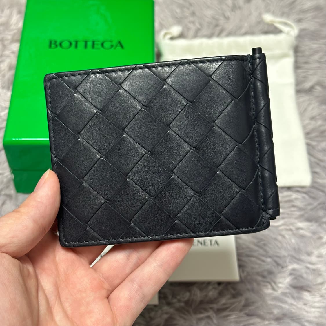 [풀구성] 보테가베네타 인트레치아토 머니클립 반지갑 블랙 신형 상품이미지2