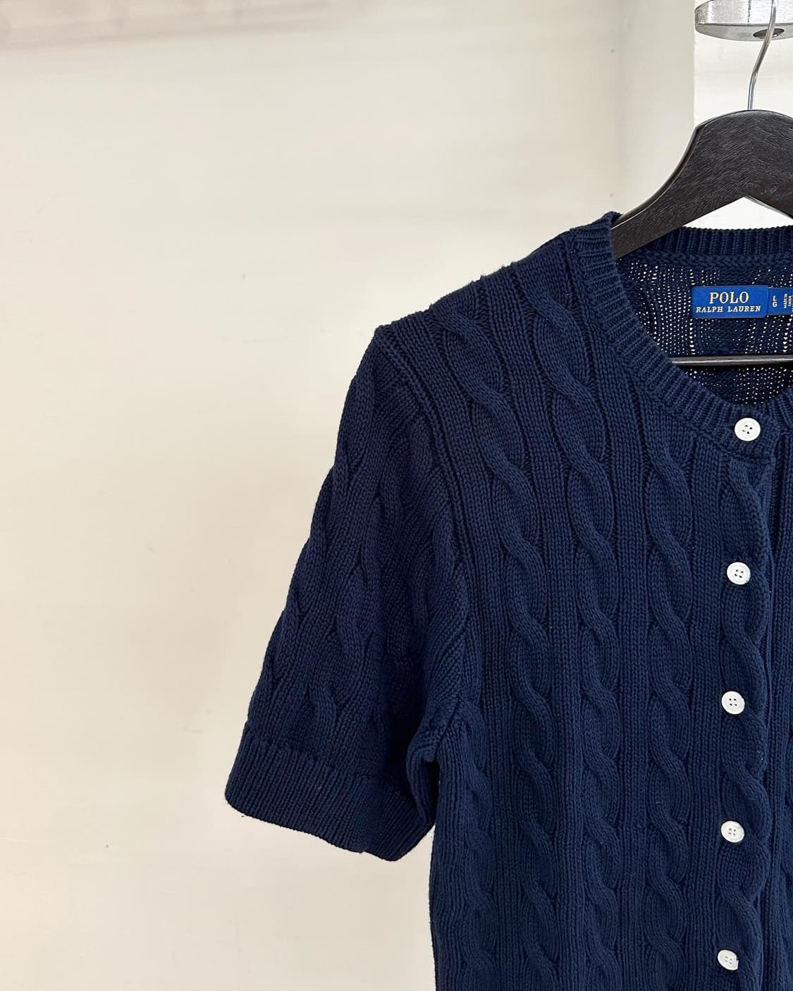 폴로랄프로렌 네이비 레드포니 케이블 하프 가디건  상품이미지3