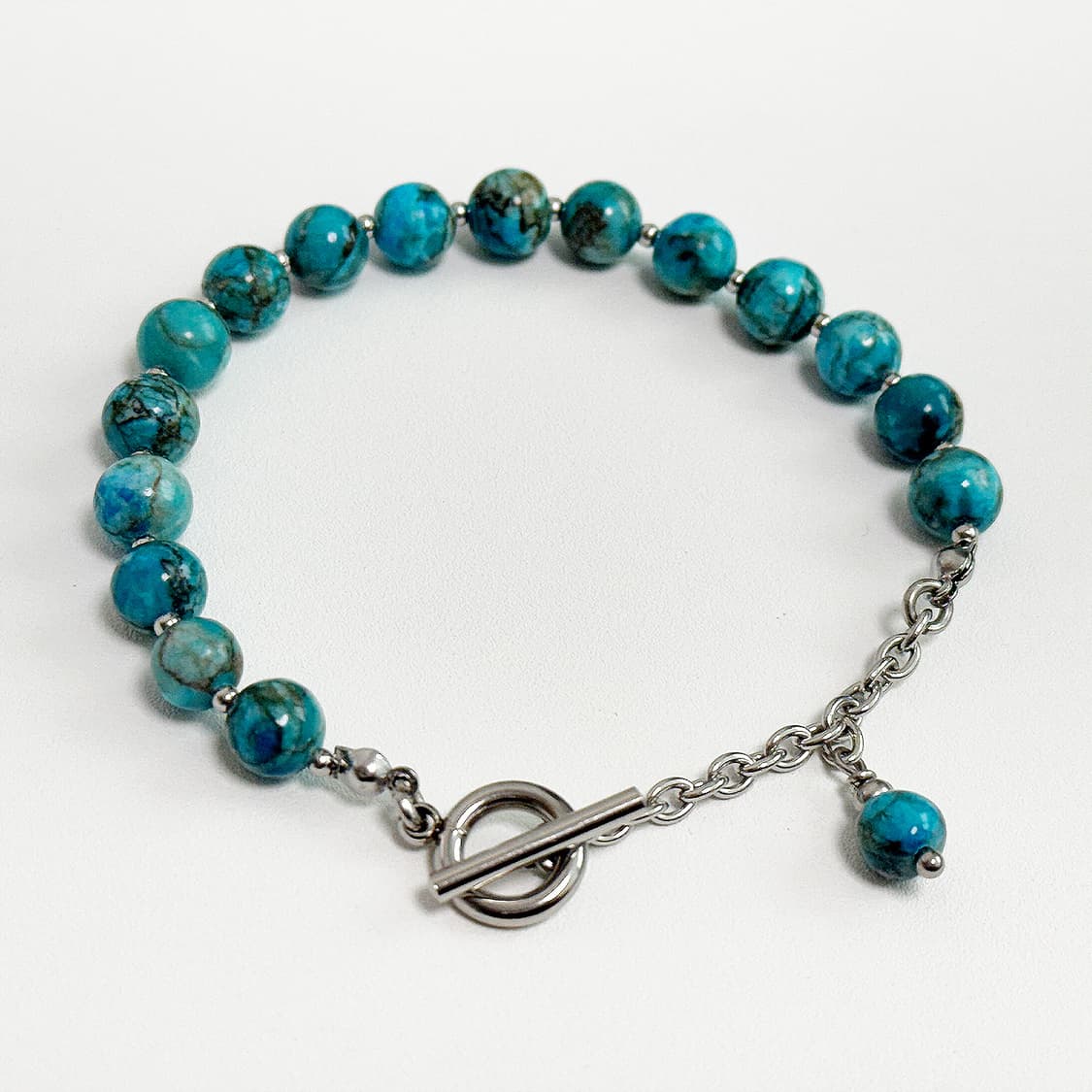 (맞춤 사이즈)천연석 남아프리카 터키석 원석팔찌 12월 탄생석 상품이미지3