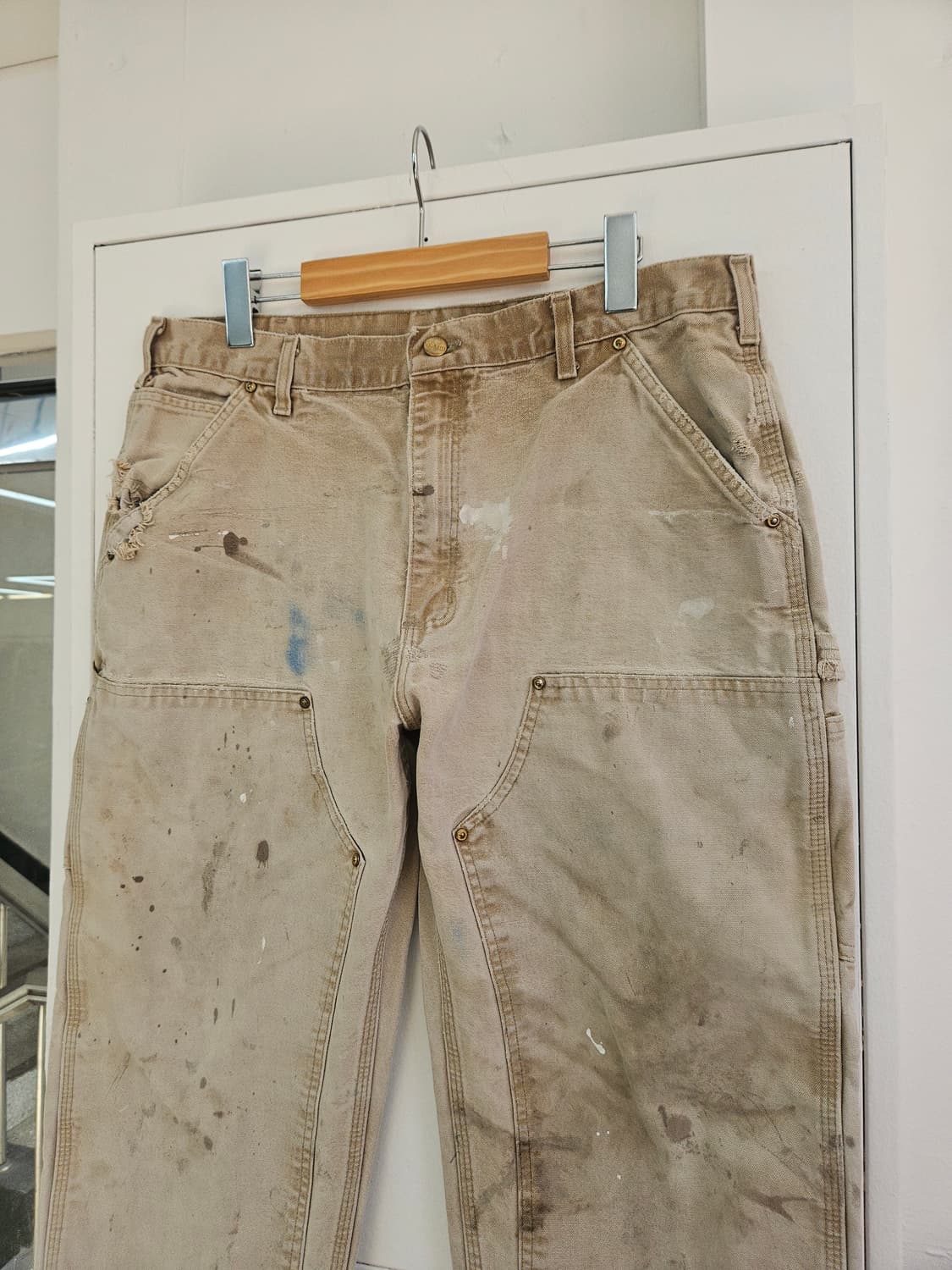 칼하트 하드페이딩 디스트레스드 더블니 워크팬츠  36X30  상품이미지2