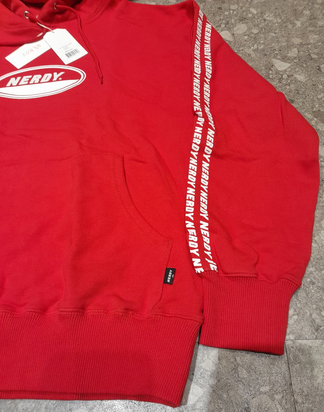 💥(새상품) 널디 후드 레드 (S) 
 상품이미지5