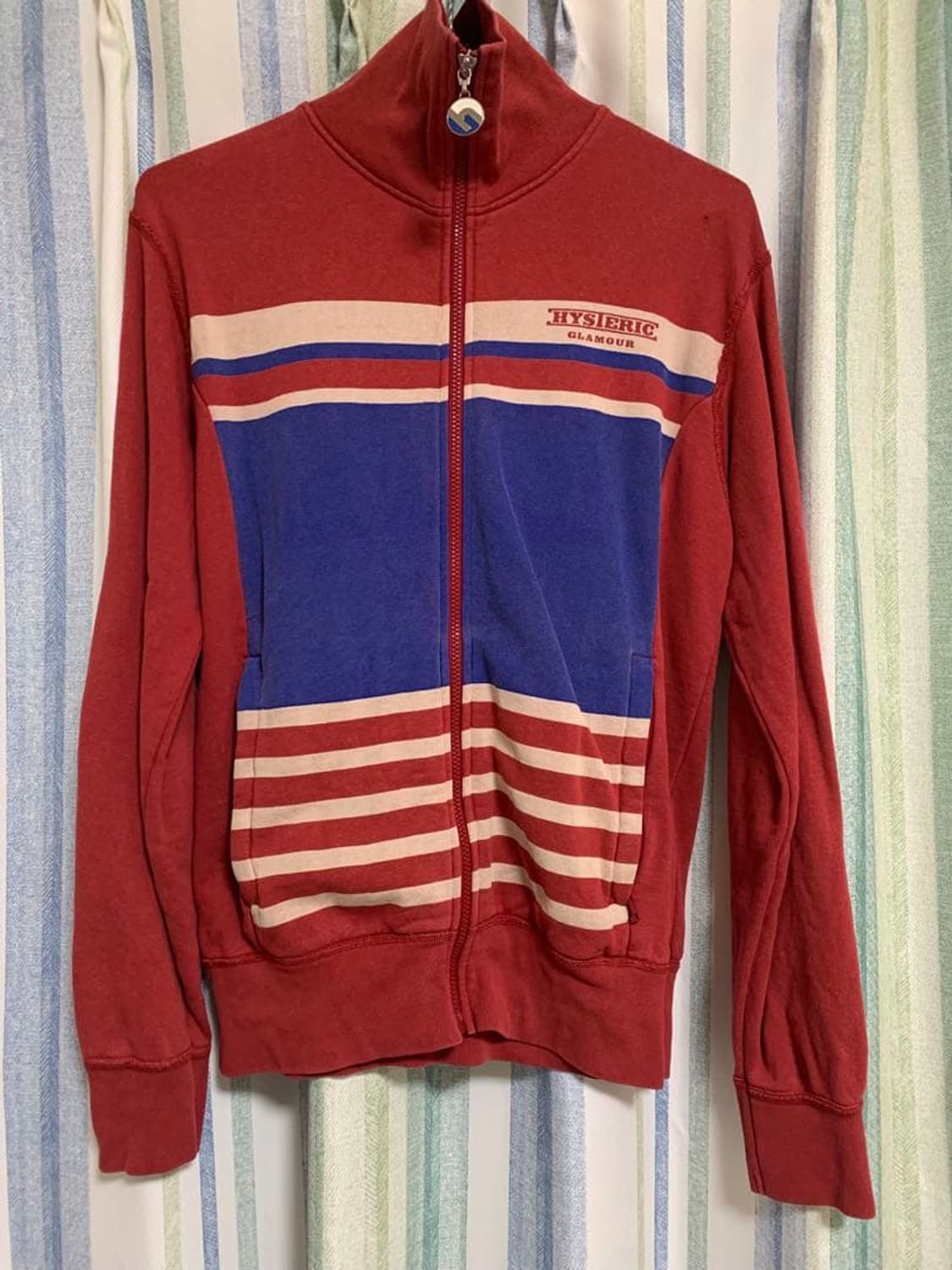 90s 히스테릭 글래머 스트라이프 배색 트랙 자켓  상품이미지1