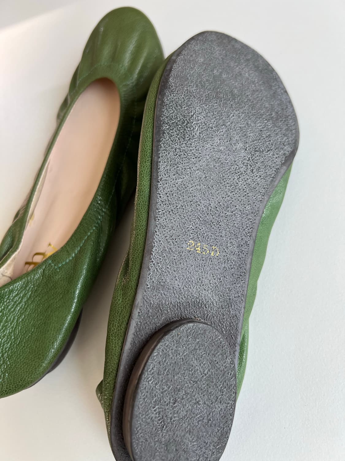 올리브 그린 가죽플랫 상품이미지5