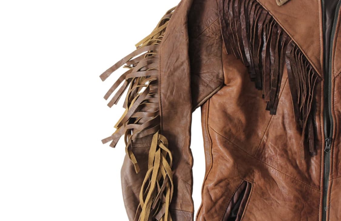 90s USA Danier 웨스턴 레더자켓 프린지 자켓 상품이미지3