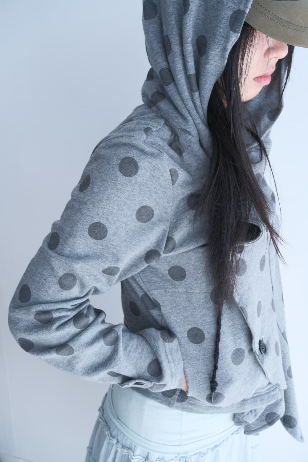 Shirring dot hood jacket 상품이미지2