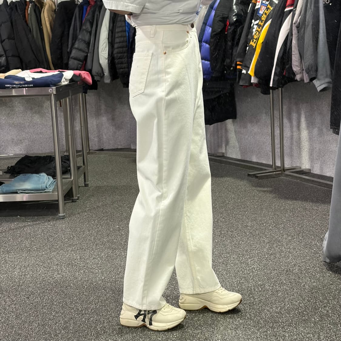 OOTJ 화이트 와이드 데님 팬츠 B4090 상품이미지2