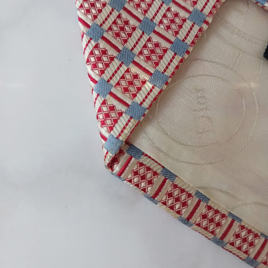 크리스찬 디올 실크 레드 체크 패턴 넥타이 9.2cm B등급 A18830 상품이미지10