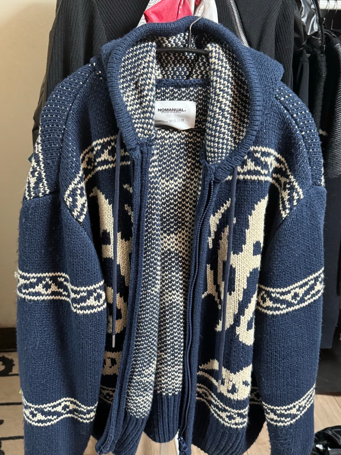 노매뉴얼 카우찬 후드 집업 네이비 상품이미지2