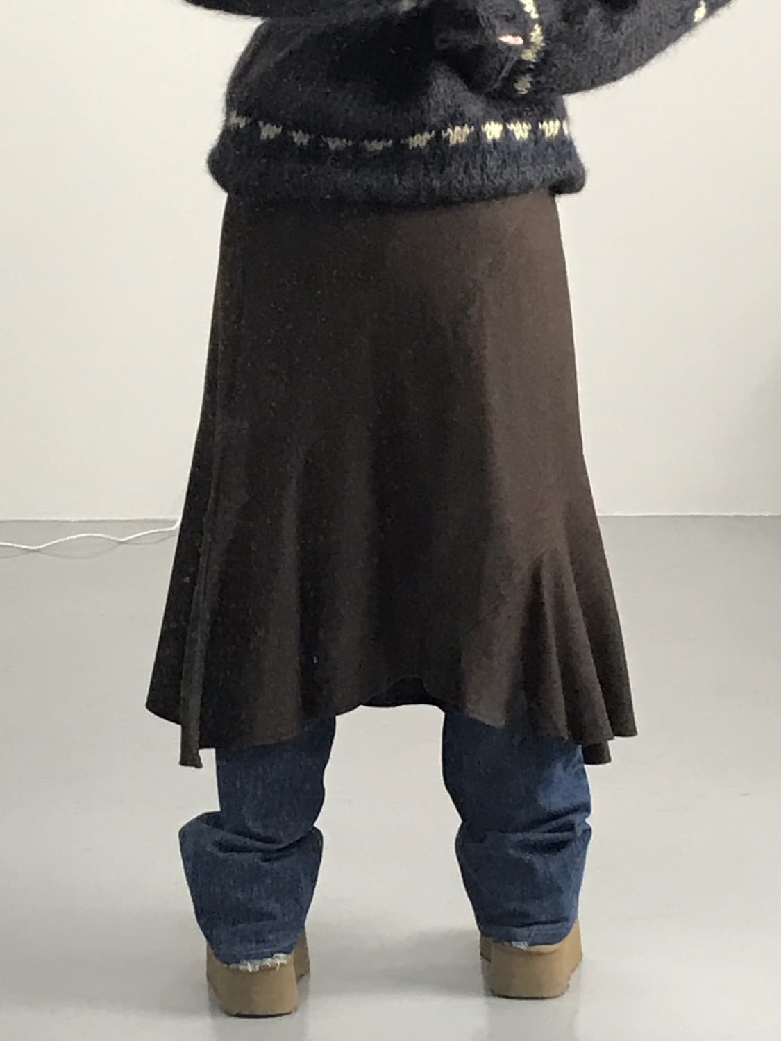 Amifur Brown Wool Midi Skirts 상품이미지3