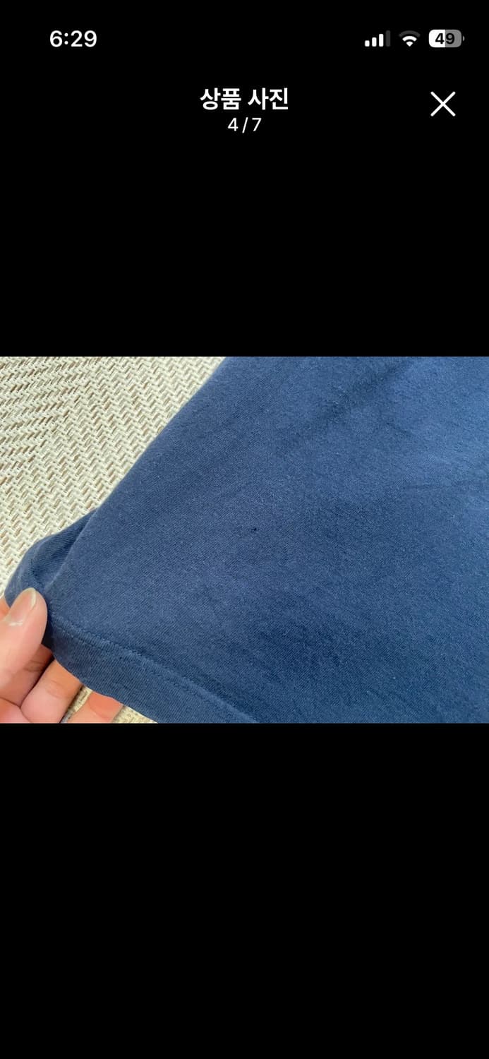 빈티지 reebok 로고 배색 네이비 반팔티 상품이미지4