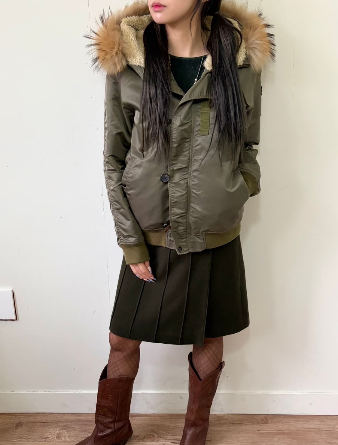 STUDIOUS 라쿤 퍼 야상 상품이미지4