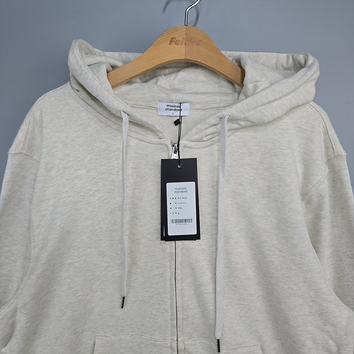 미사용새제품) 무신사스탠다드(musinsa) 후드집업 오트밀 L 상품이미지3