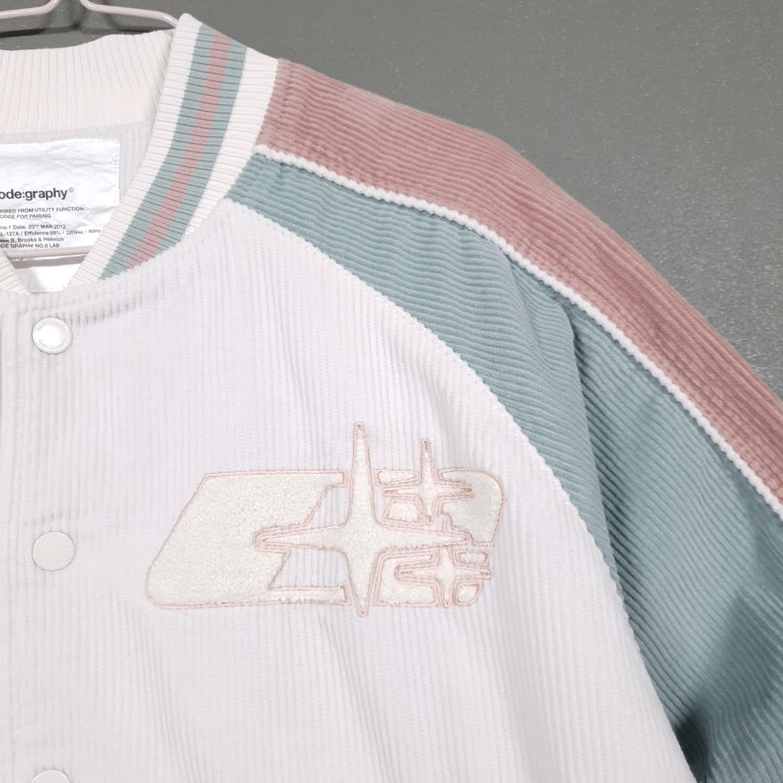 CGP 코드그라피 신형 23FW 코듀로이 배색 바시티 자켓 크림 M 상품이미지2