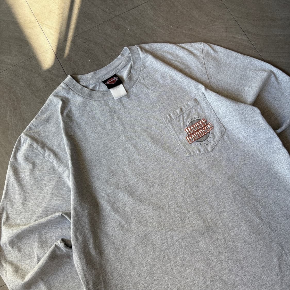 할리데이비슨 정품 그레이 긴팔 티셔츠 상품이미지2