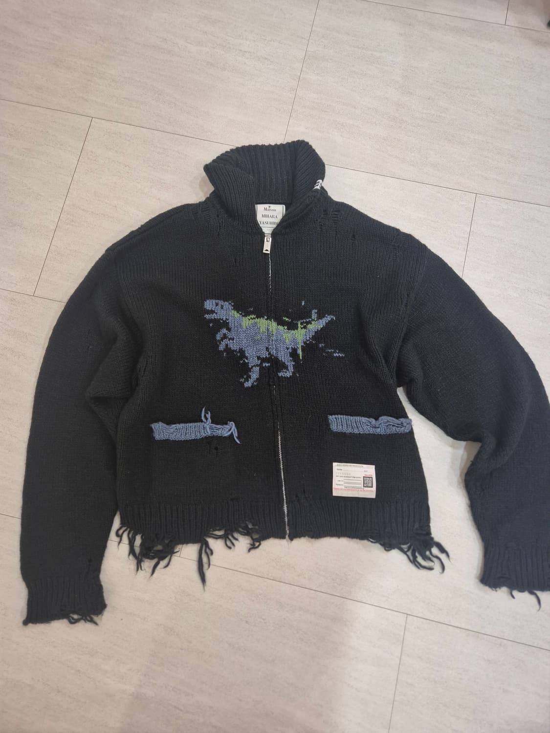 미하라야스히로 자카드니트집업 상품이미지1