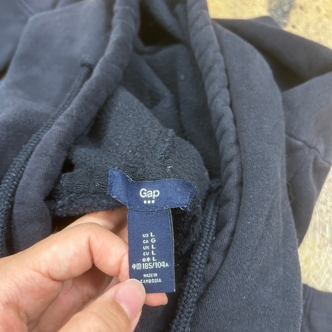 갭 네이비 빅로고 후드티 상품이미지5