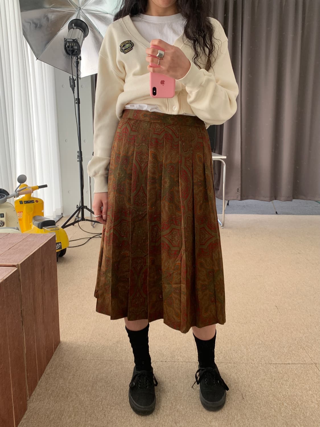 버버리 페이즐리 울 플리츠 스커트 상품이미지5