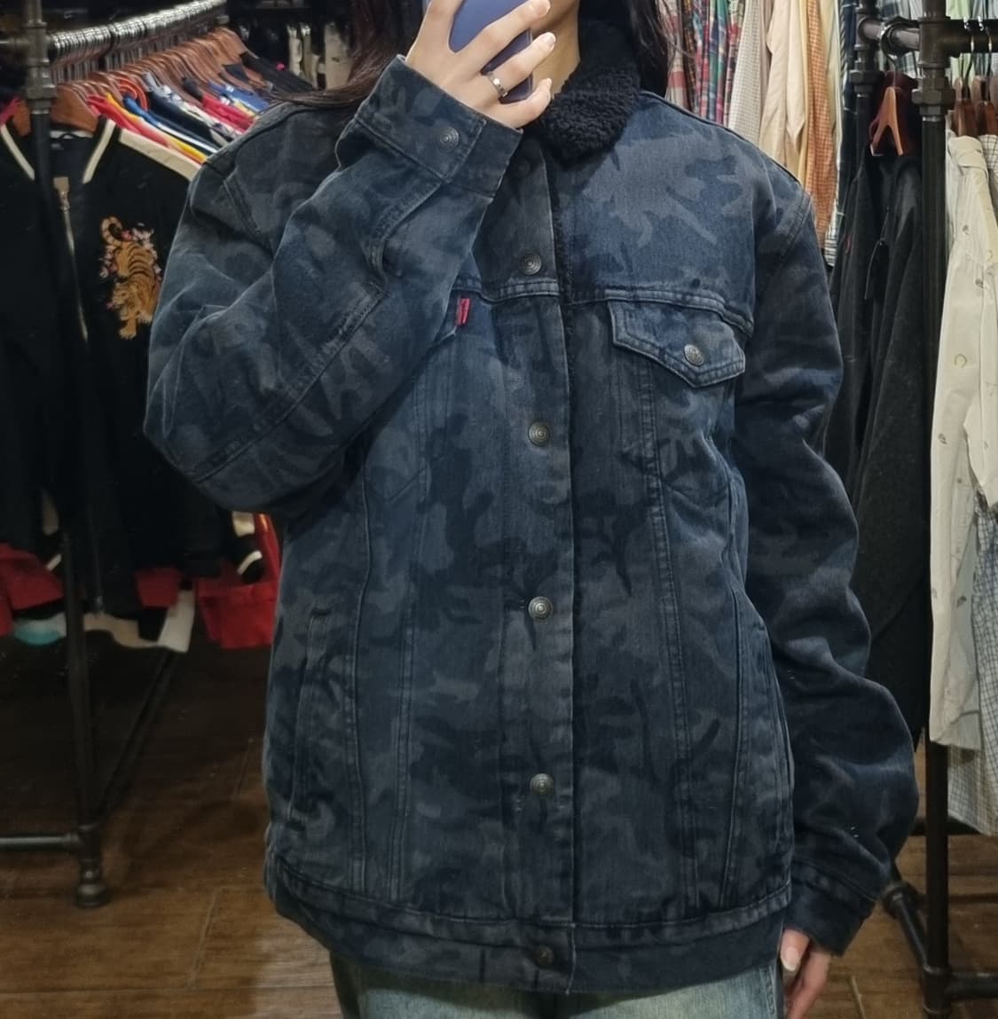 [Hi] levis 리바이스 양털 데님 자켓 블랙 상품이미지3