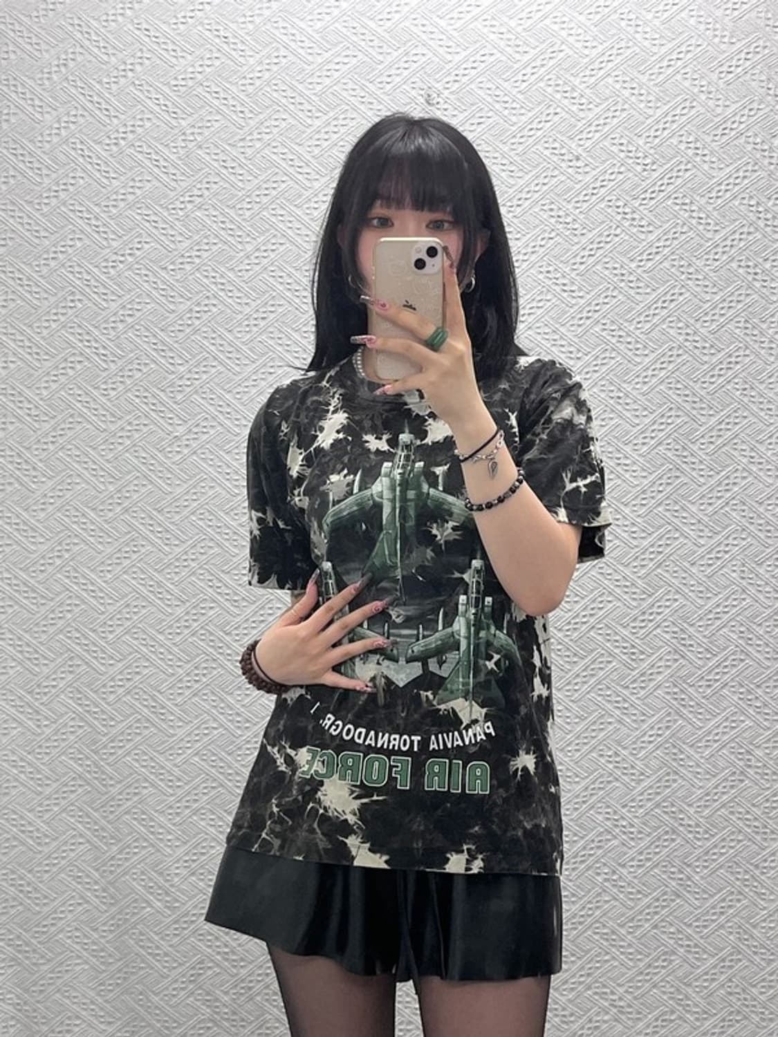 빈티지 스트릿 펑크 캐주얼 락펑크 타이다이 반팔티 M C11895 상품이미지2