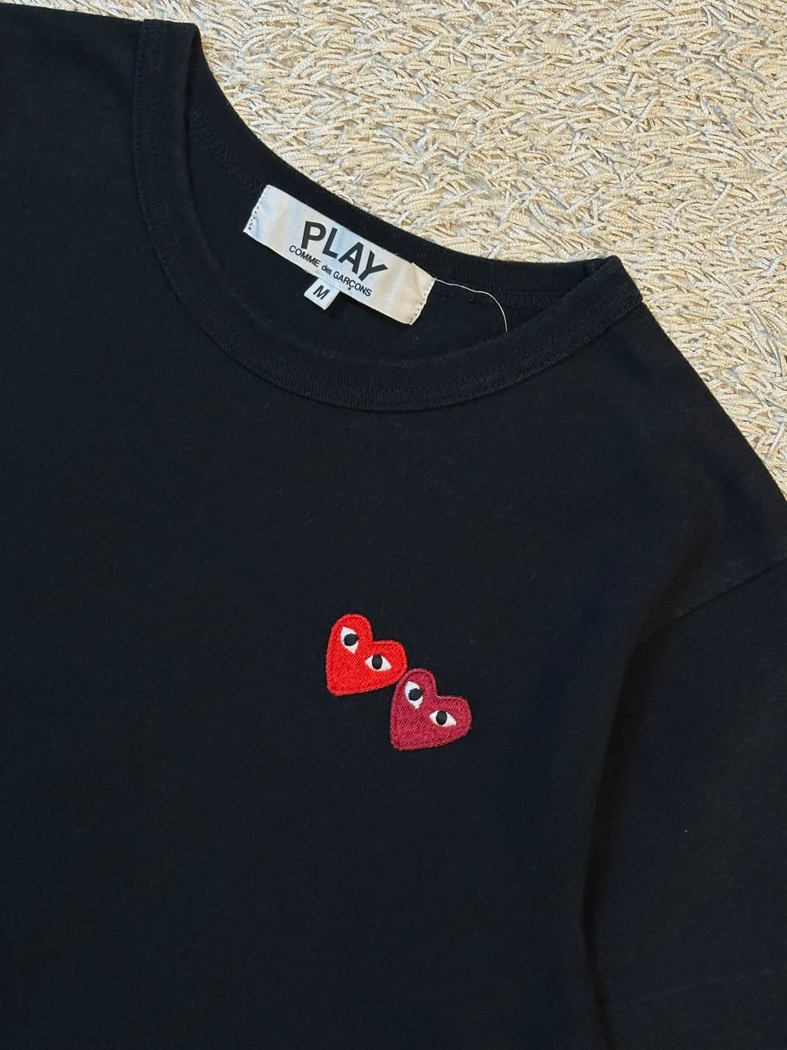 꼼데가르송 CDG 더블 하트와펜 반팔 티셔츠 블랙 상품이미지2