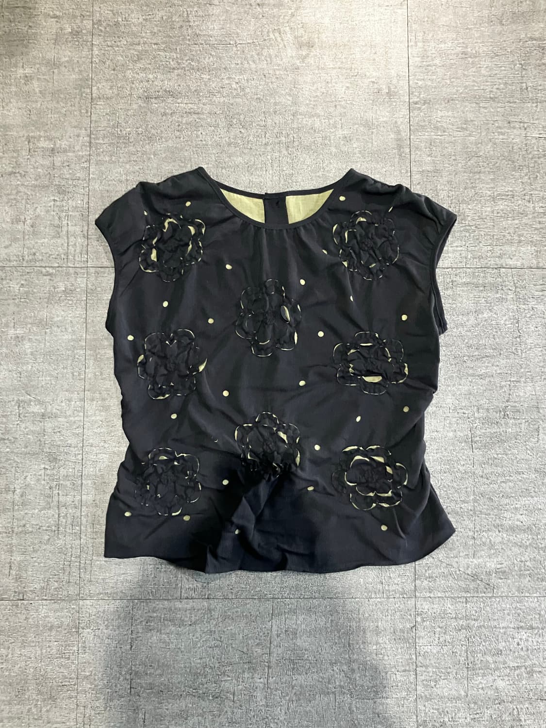 일본빈티지 하구미모리걸 달천깔페어리 아방가르드 플라워 슬리브리스탑 상품이미지1