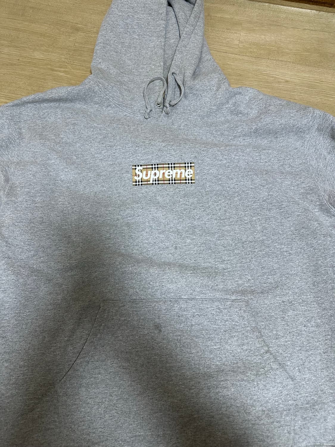 [XXL, 2XL] 슈프림 버버리 슈버리 박스로고 후드티 그레이 상품이미지2