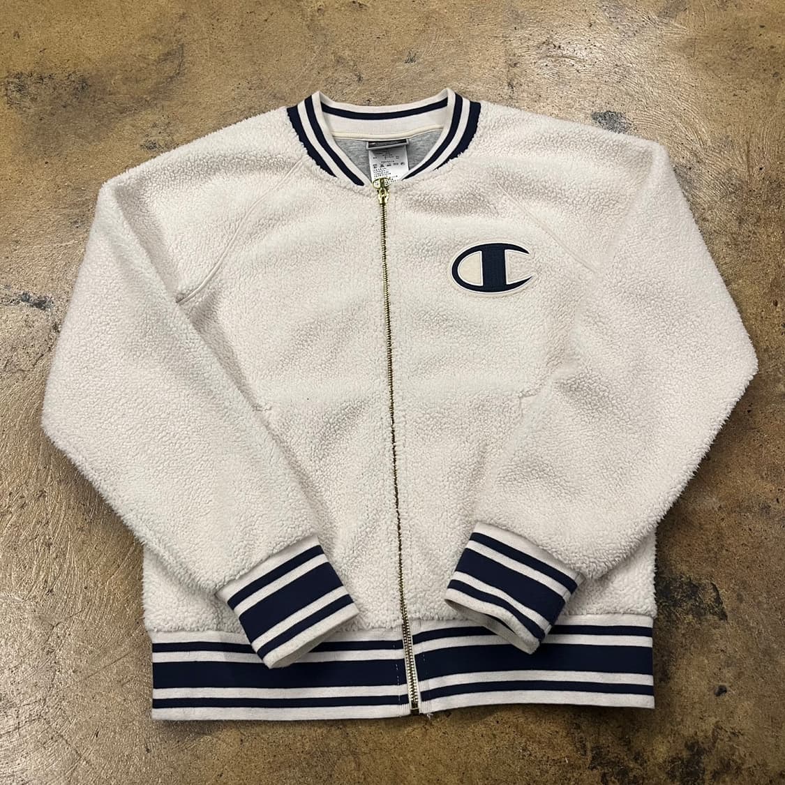 [정품/S] 챔피온 화이트 뽀글이 덤블 집업 자켓 b10 상품이미지2