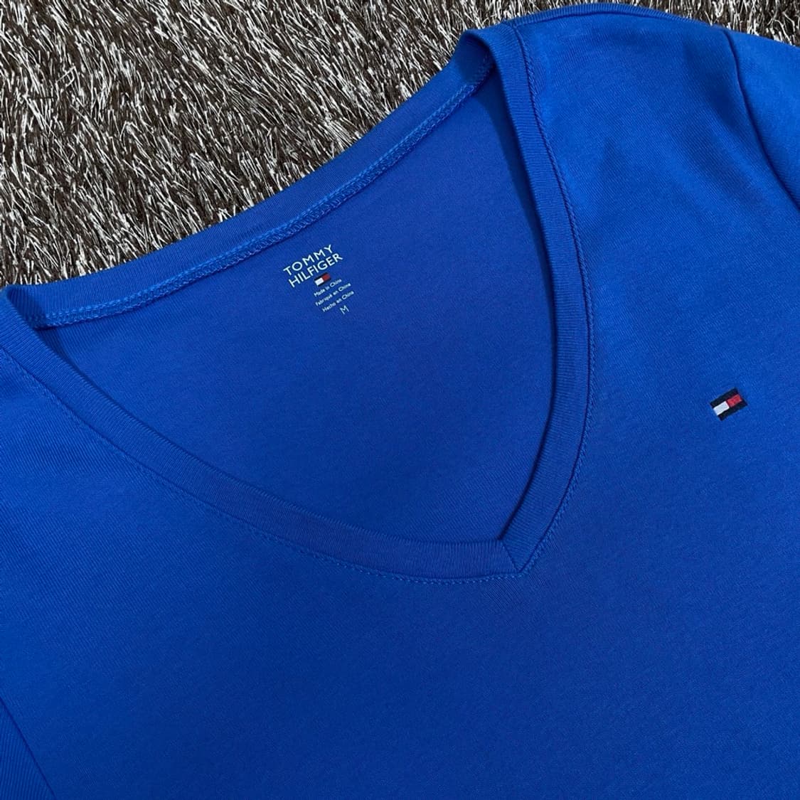 타미힐피거 tommy hilfiger 블루 브이넥 반팔 티셔츠 M 상품이미지2