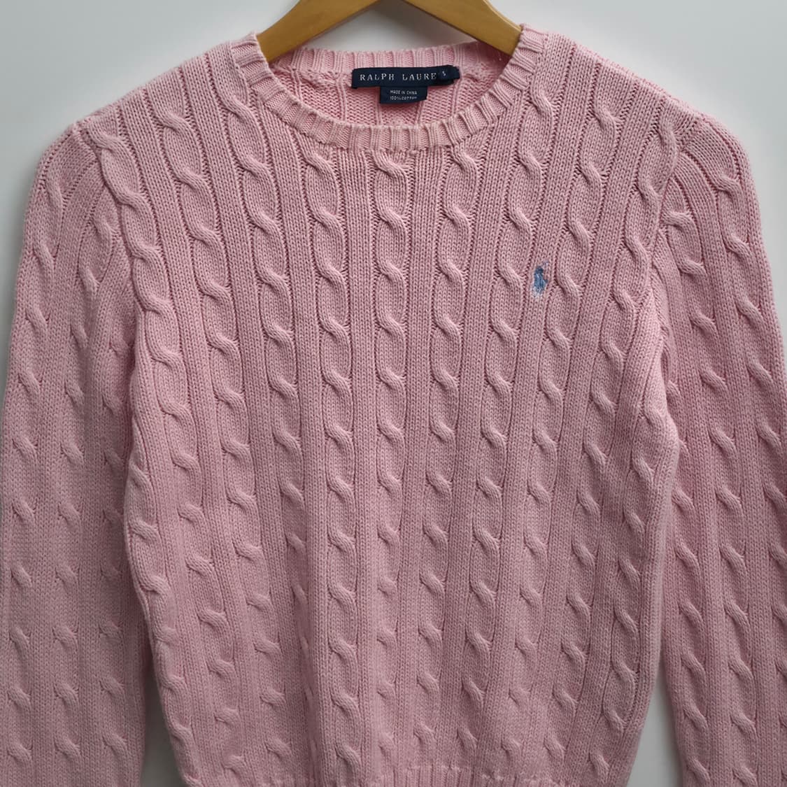 [S] 폴로 랄프로렌 핑크 케이블 니트 스웨터 상품이미지2
