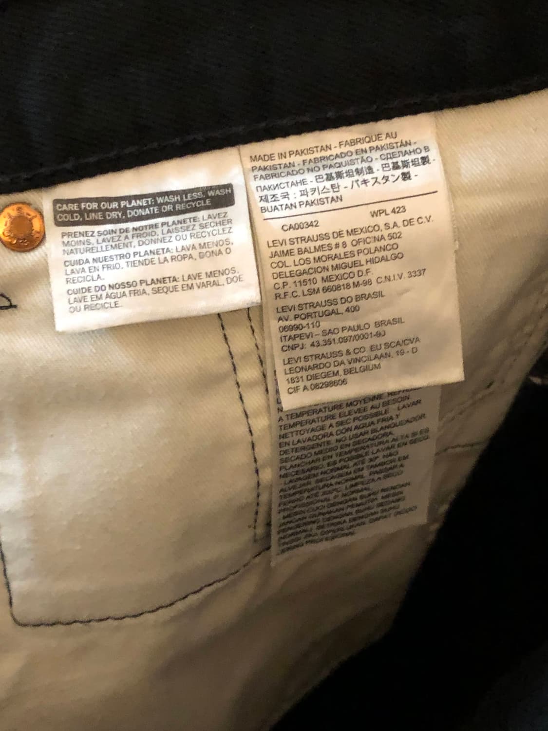 리바이스 751 세미 와이드 스트레이트 흑청 데님 블랙진 34x32 상품이미지6