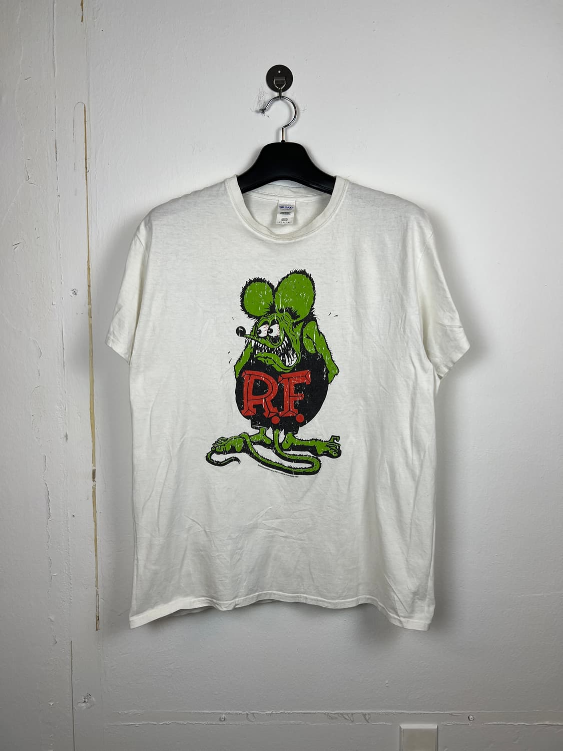 T119 JPN GILDAN 화이트 프린팅 반팔티셔츠 L 상품이미지1