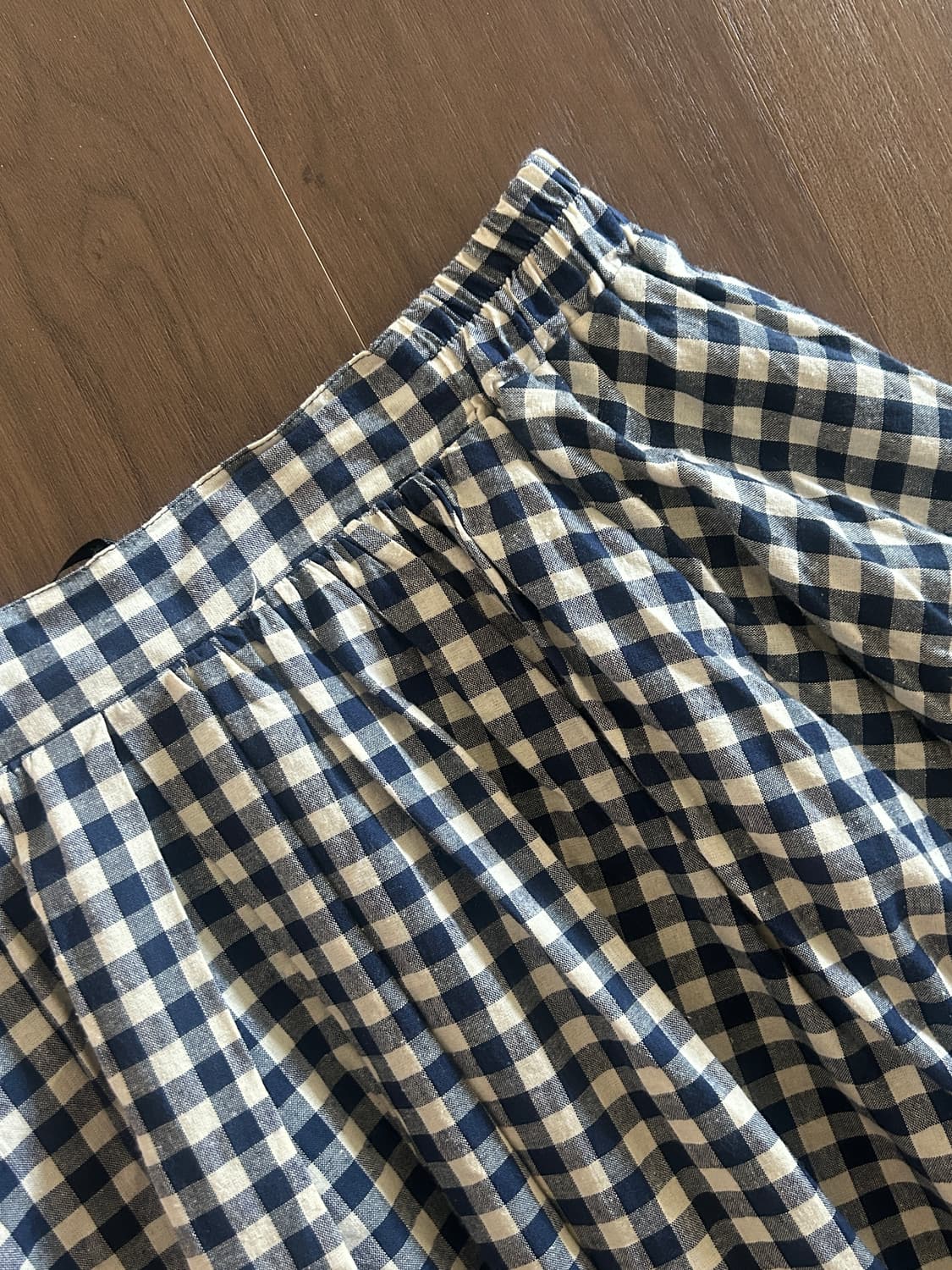 체크 밴딩 벌룬 스커트 상품이미지2