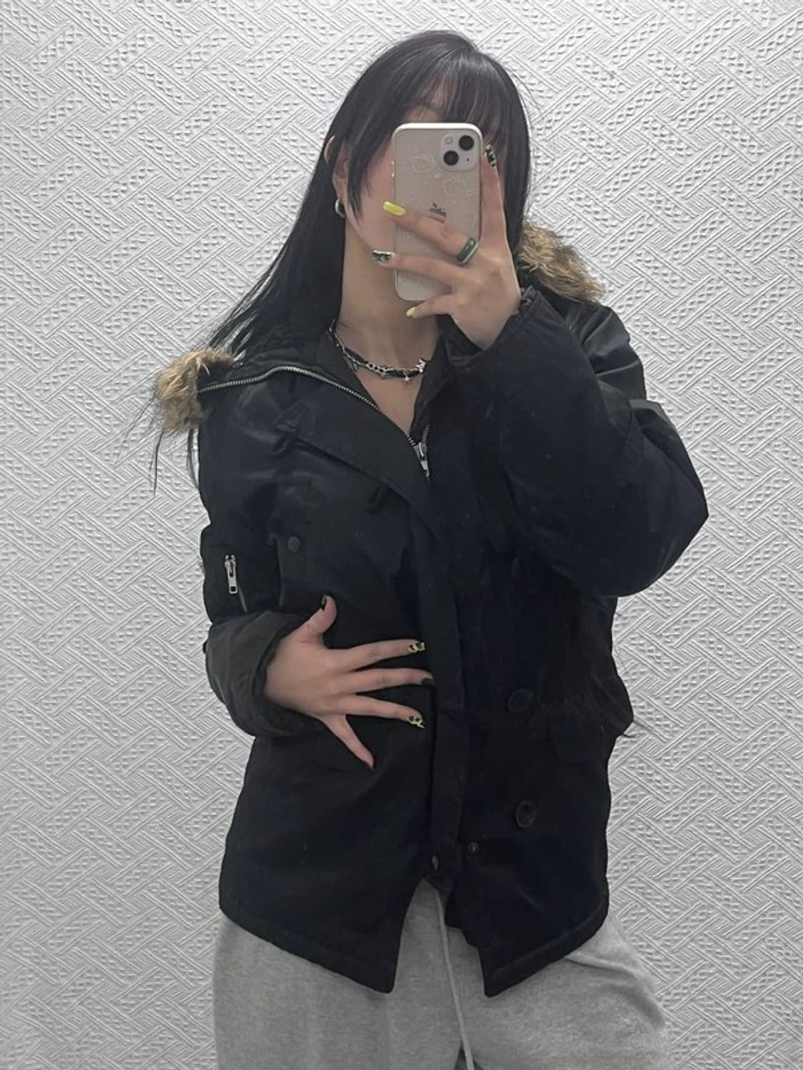 알파인더스트리 올드스쿨 빈티지 00's 퍼 패딩 S C07542 상품이미지2