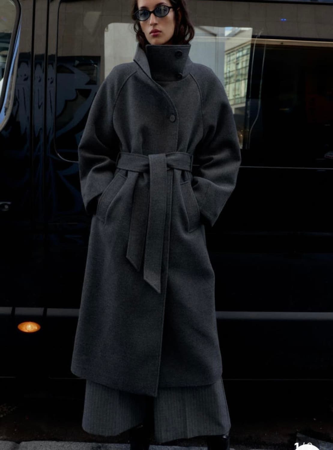 자라 하이넥 롱코트 xs 상품이미지3