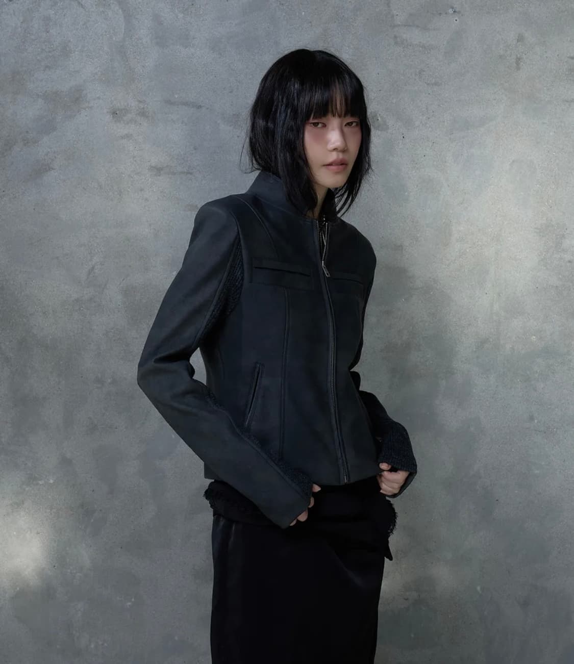 스틸레써디 RIBBED SLEEVE LEATHER JACKET 상품이미지2